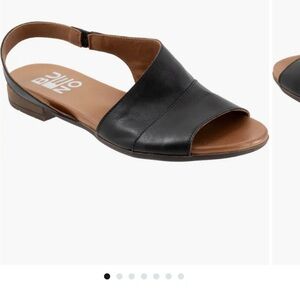 Bueno Black and Brown Leather Sandals